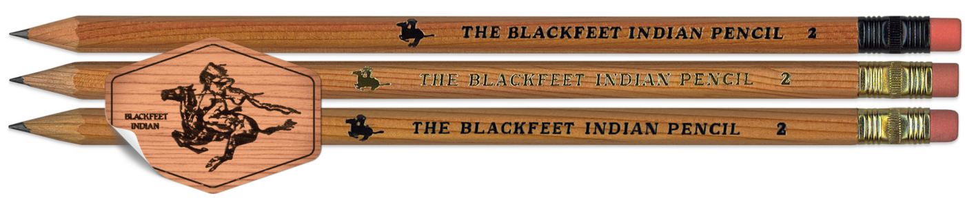 Blackfeet Indian Pencil Set of 3 with Sticker