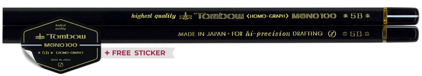 Tombow Mono 100 5B with sticker